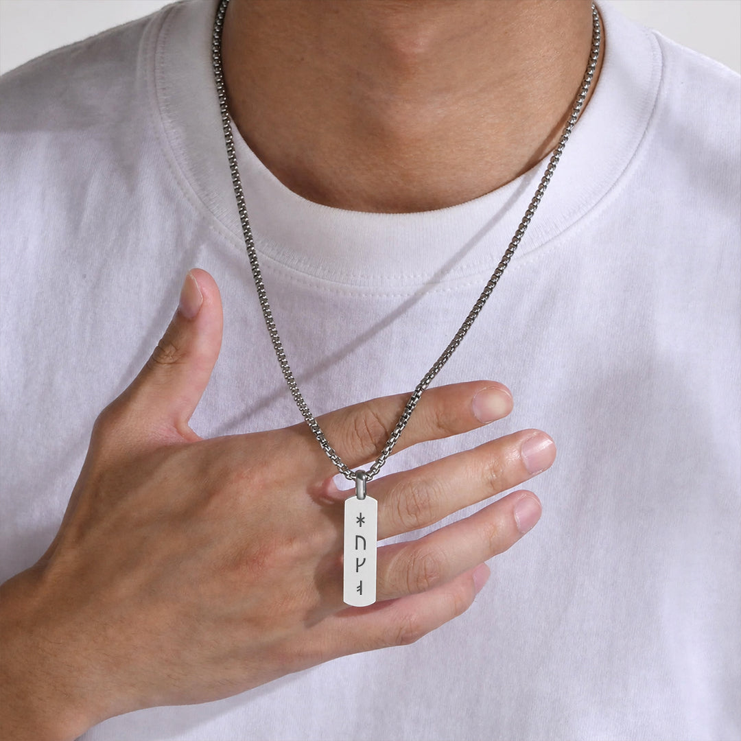 Collana Rune Vichinghe Incisa Uomo