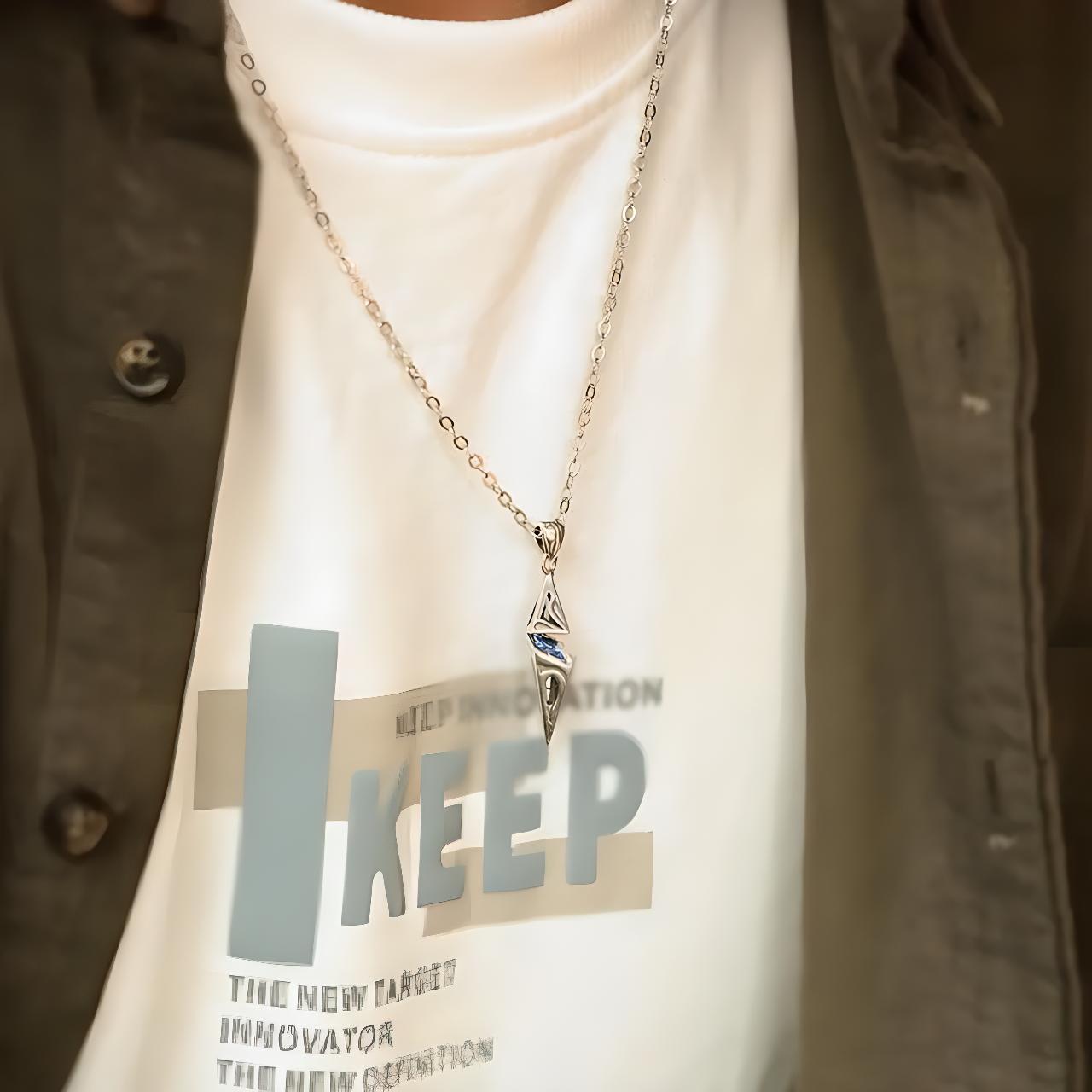 Collana con Pietra Naturale Incastonata