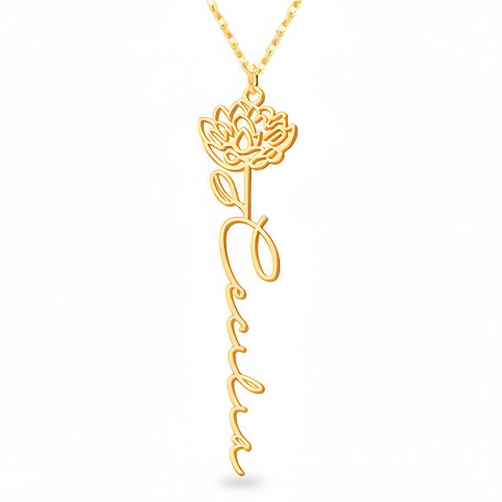 Personalized Birth Flower Necklace
