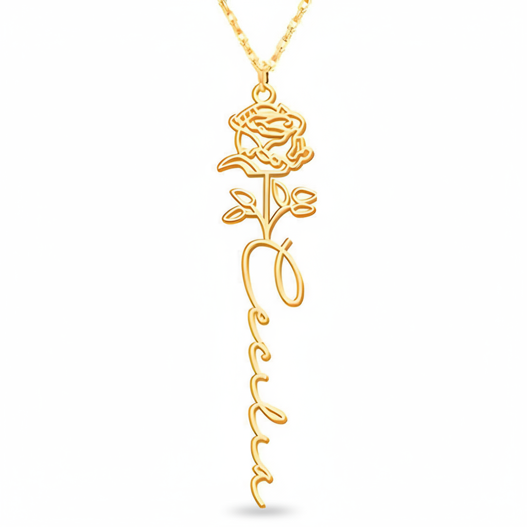 Personalized Birth Flower Necklace