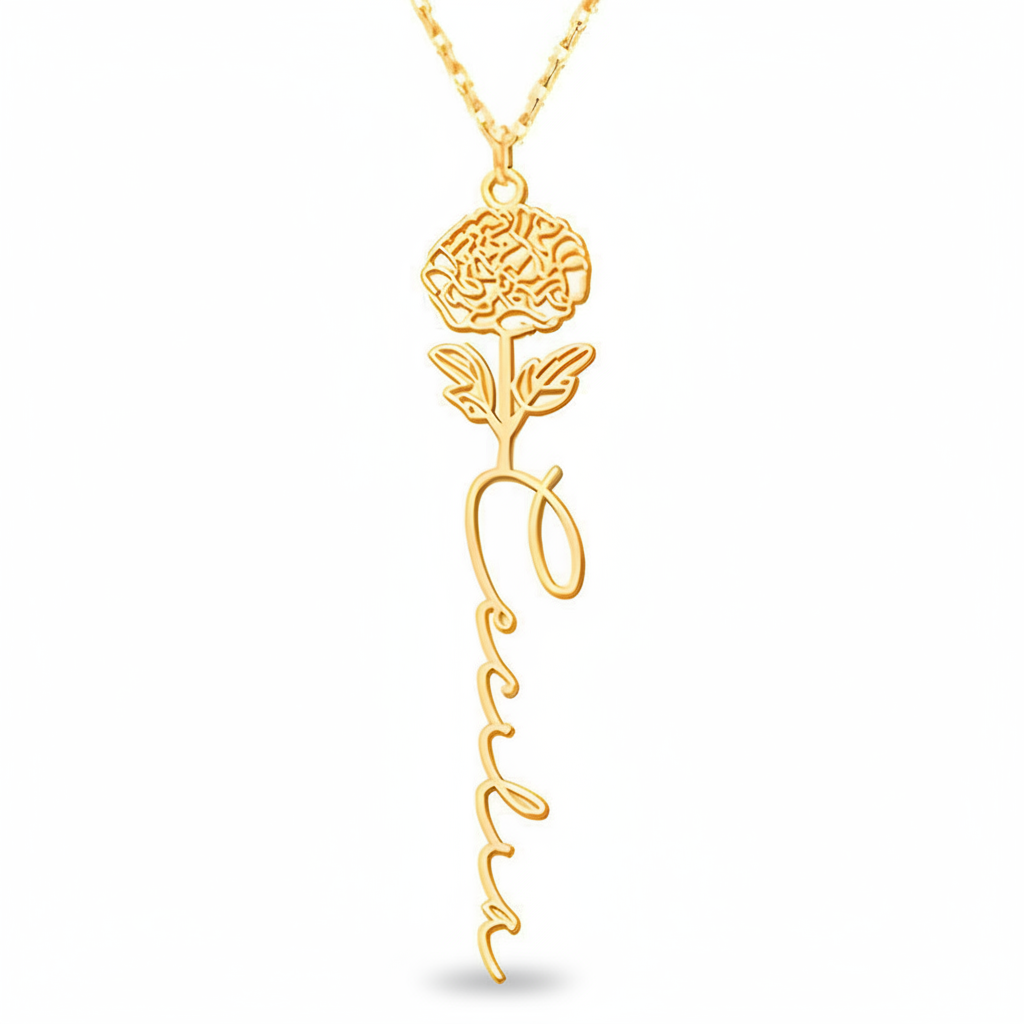 Personalized Birth Flower Necklace