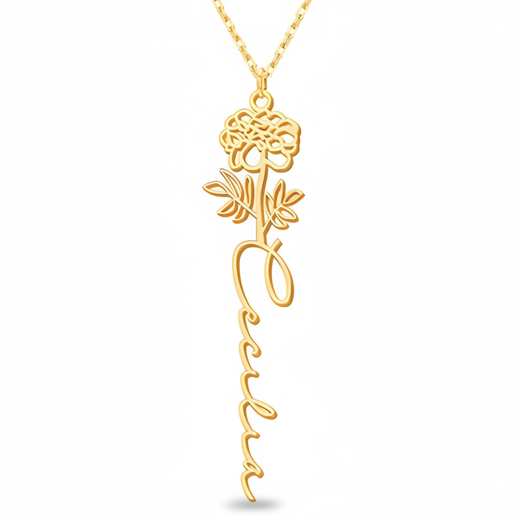 Personalized Birth Flower Necklace