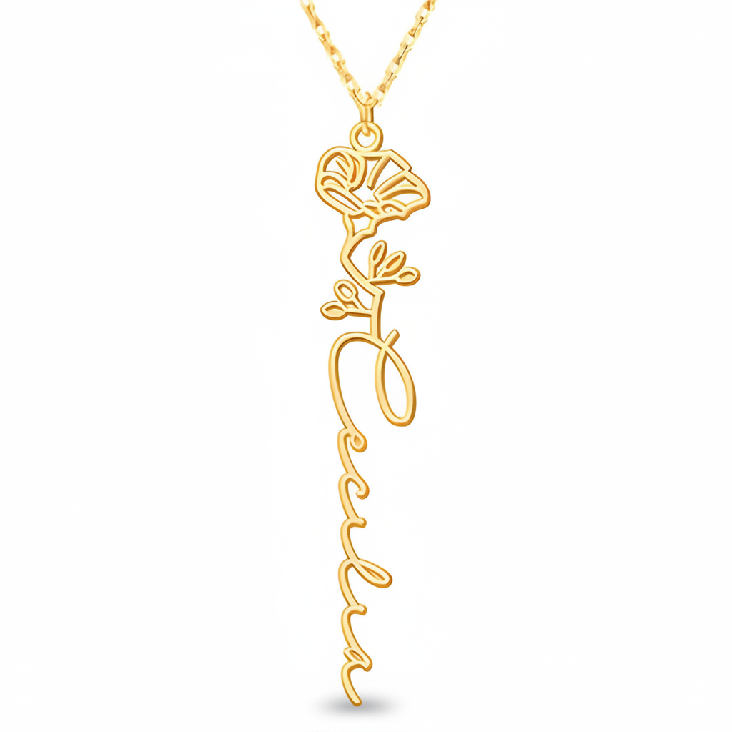 Personalized Birth Flower Necklace