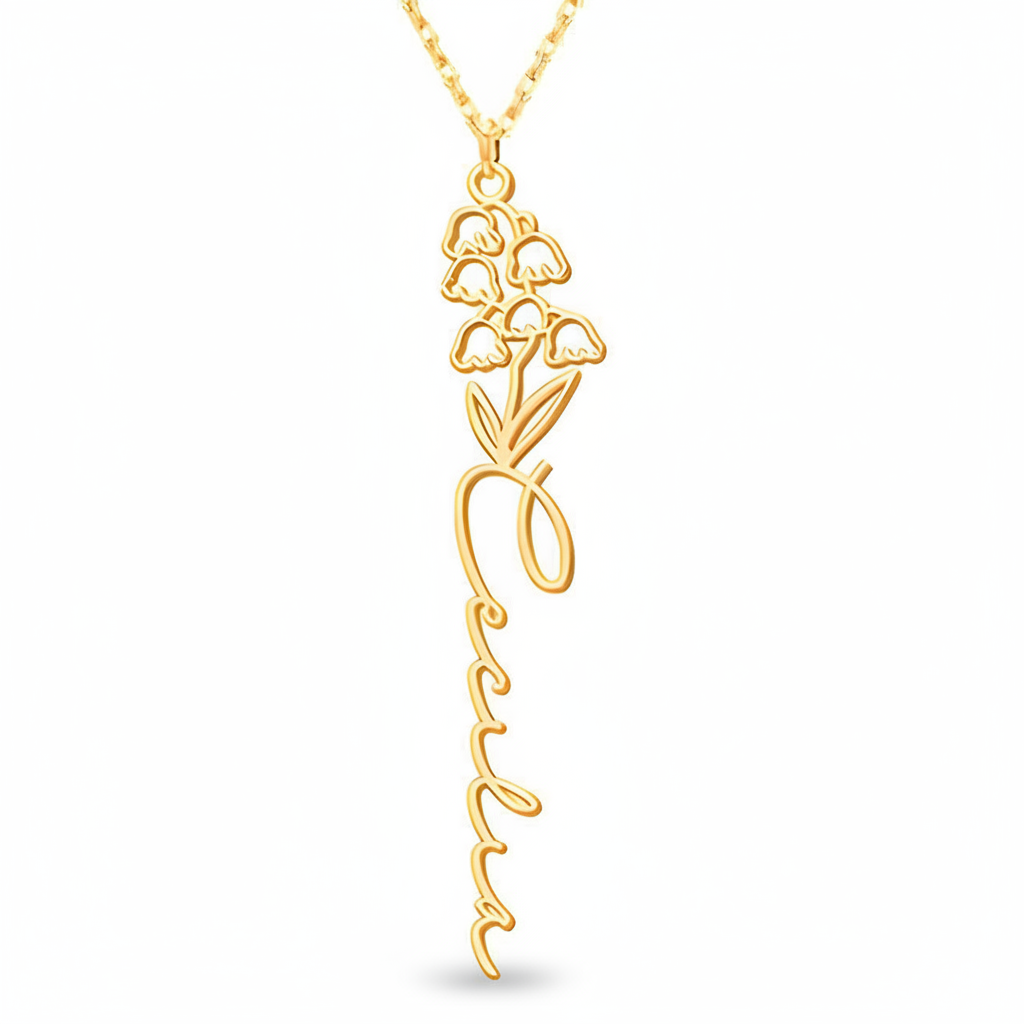 Personalized Birth Flower Necklace
