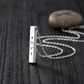 Viking Runes Engraved Bar Necklace for Women