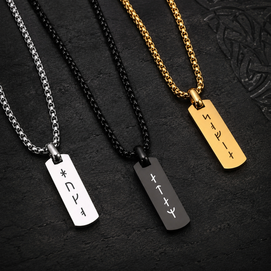Collana Rune Vichinghe Incisa Uomo