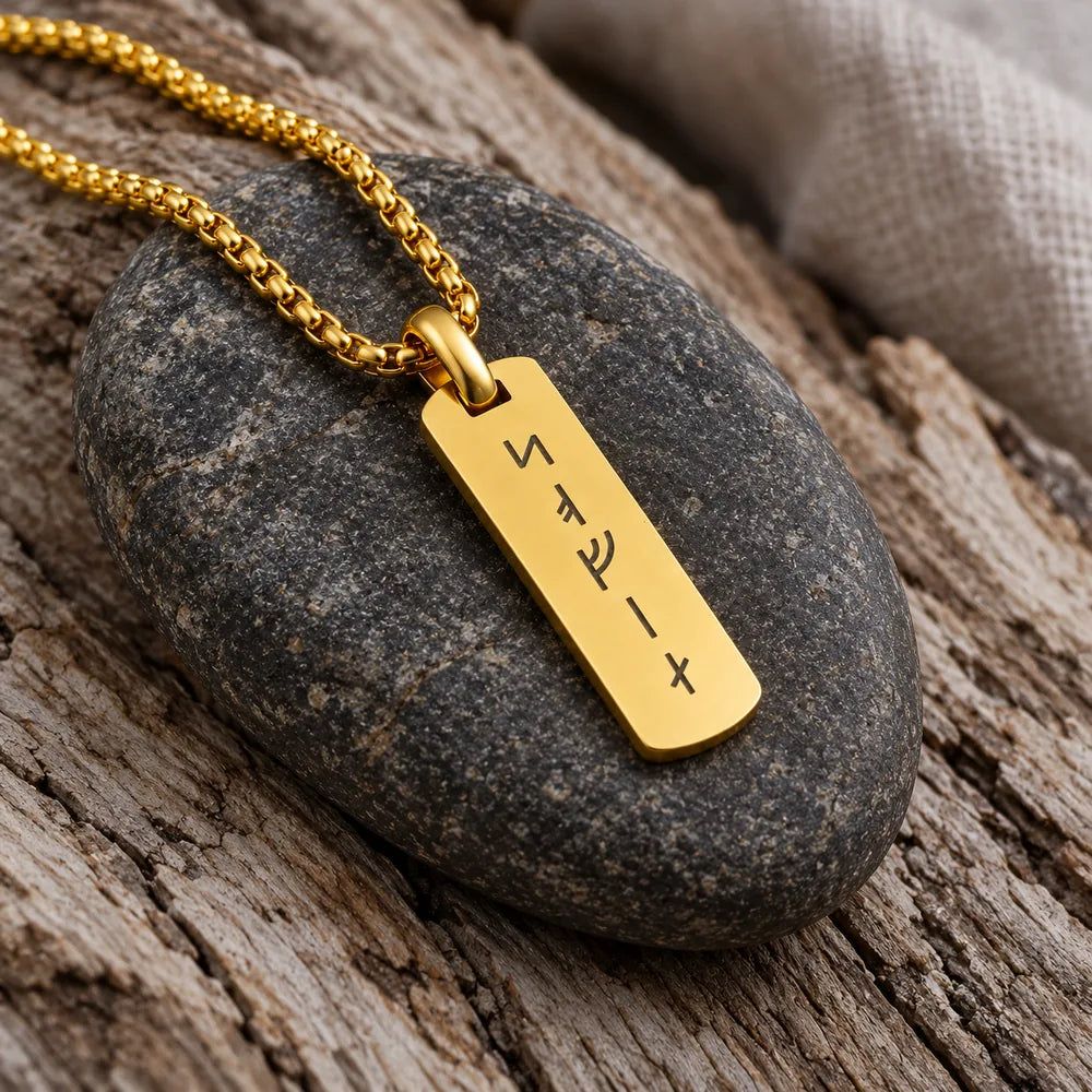 Collana Rune Vichinghe Incisa Uomo – 3