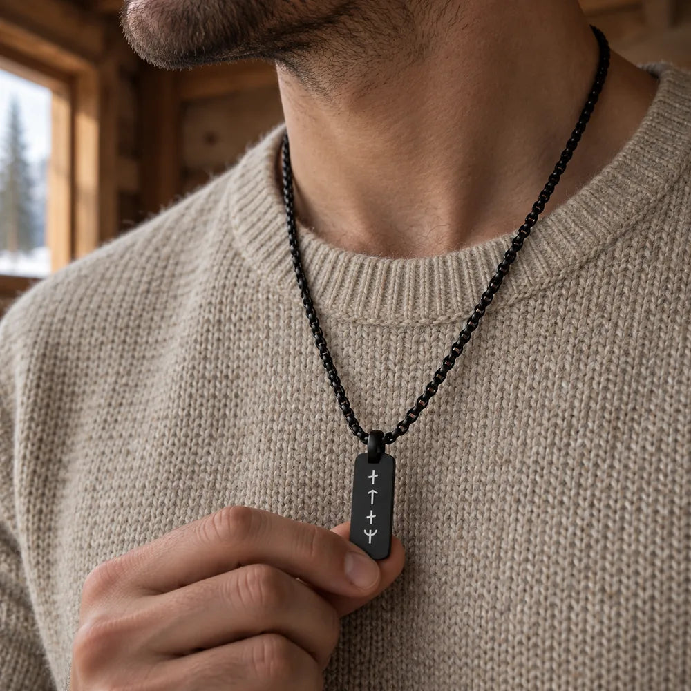Collana Rune Vichinghe Incisa Uomo – 2