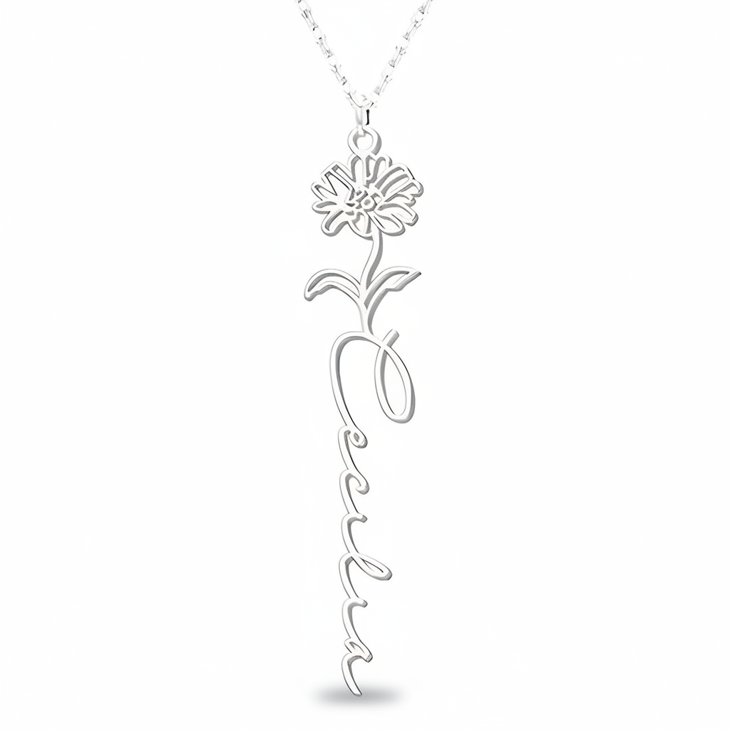 Personalized Birth Flower Necklace