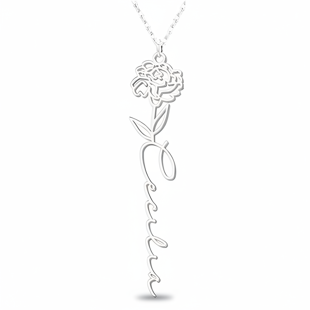 Personalized Birth Flower Necklace