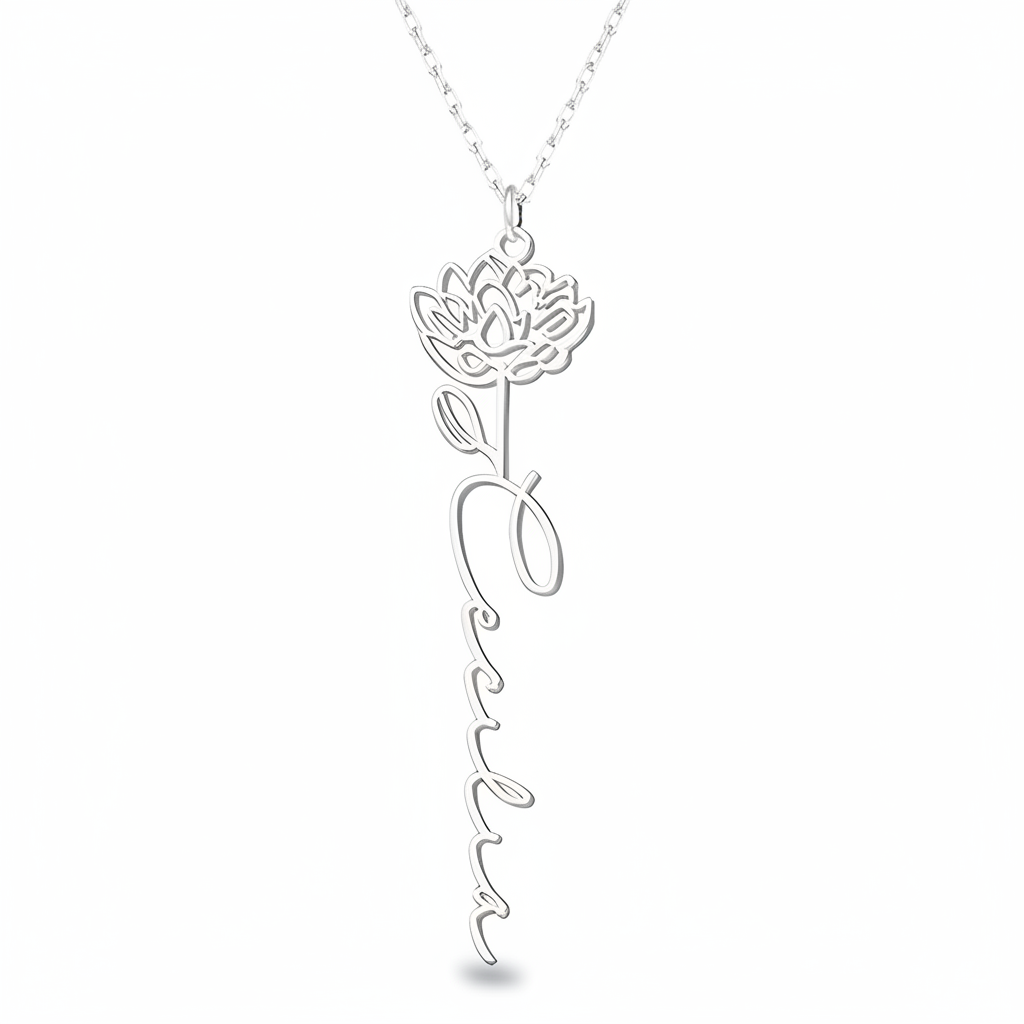 Personalized Birth Flower Necklace