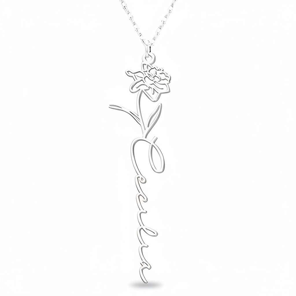 Personalized Birth Flower Necklace