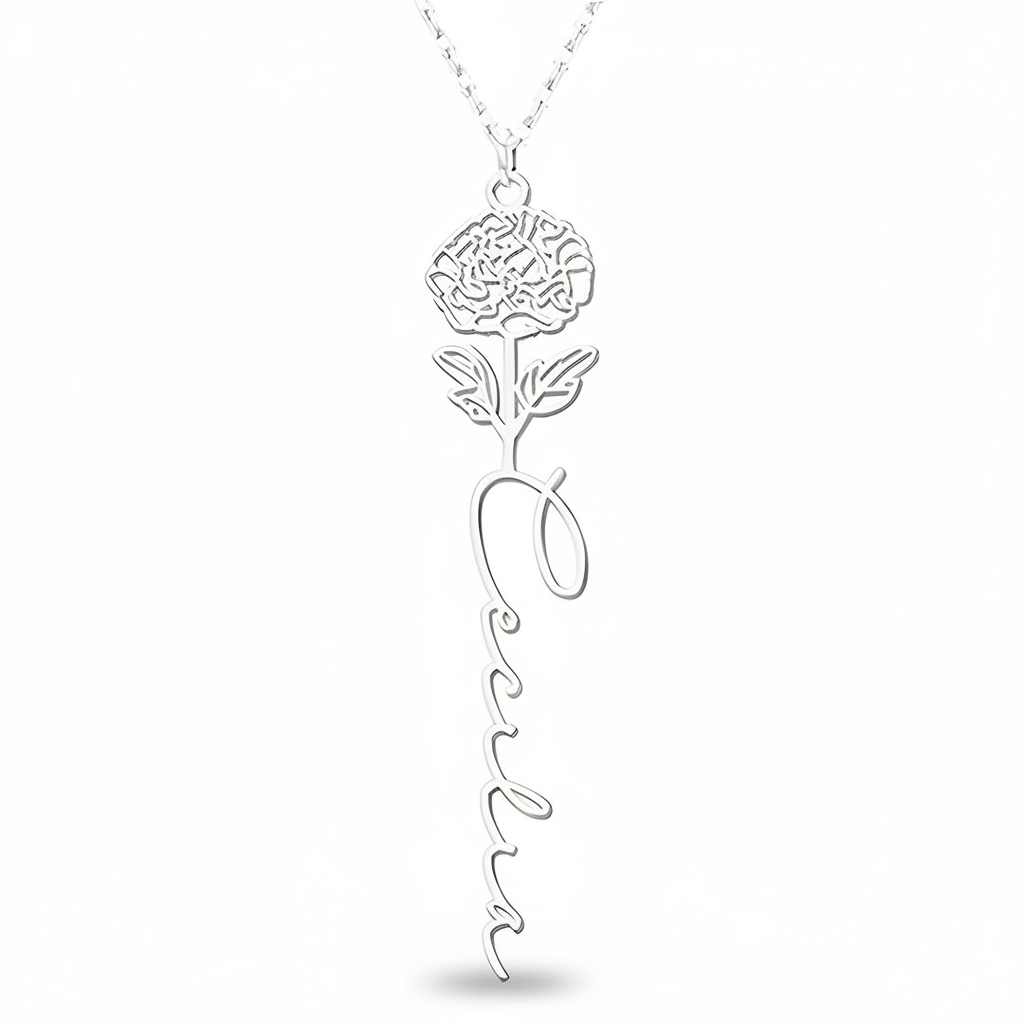 Personalized Birth Flower Necklace