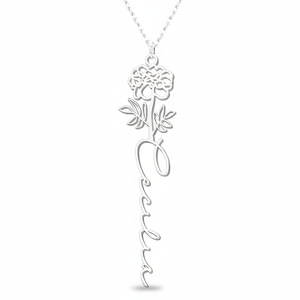 Personalized Birth Flower Necklace