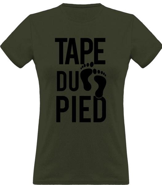 T-shirt kaki Tape du Pied Teufeur