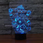 Lampe Led 3D Éléphant Ganesh Bleu Foncé