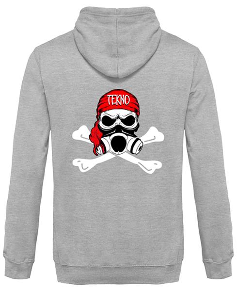 Sweat Gris à Capuche Tekno Pirate